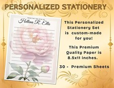 PERSONALIZED - 30Pcs Stationery Writing Paper, Watercolor Stationary  L2C68