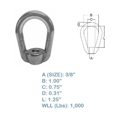 50 piezas 3/8" unc rosca de grifo barco tuerca para ojos marinos acero inoxidable T304 1.100 libras tapa - Imagen 5 de 5