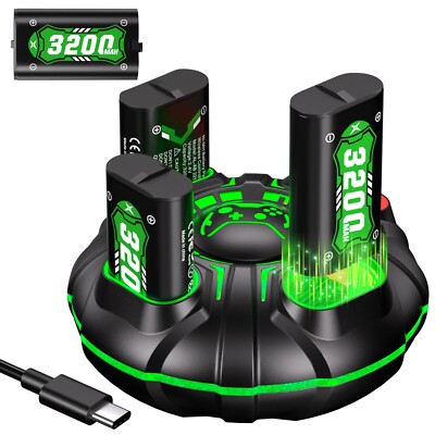 Rechargeable Battery 3200mWh Charging Dock for Xbox One Series S/X Controller