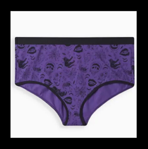 Torrid Purple Cat Vampire Spider Web Brief Panty Size 5 5X 28 NWT - Picture 1 of 7