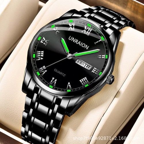 Orologio Da Polso Al Quarzo Luminoso Uomo Orologio Regali Moda Acciaio Inox Impermeabile - Foto 10 di 21