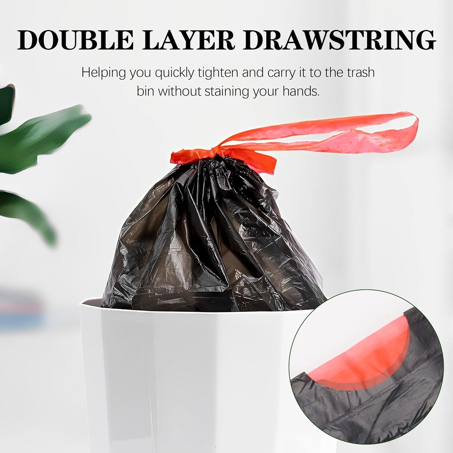 8 Gallon Trash Bags 120 Count Black Drawstring Trash Bags 3 to 4 Days