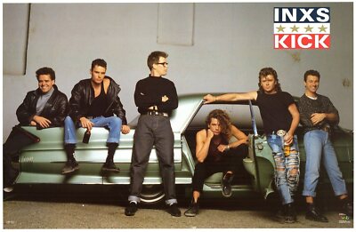 Vintage 1987 INXS Kick World Tour Funky Poster 24 x 36