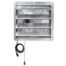 Gable Mount Shutter Fan/Vent 1200 CFM Silver Electric Powered Aluminum Blades