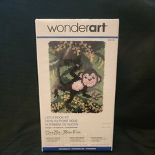 Spinrite Caron Wonderart Latch Hook Kit 15"X20"-Swingin', 426146 Monkey Jungle