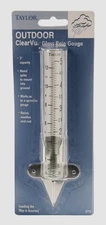 TAYLOR Clear VU Glass Rain Gauge Ground/Post/Tree Mount 5" Capacity 2710N 