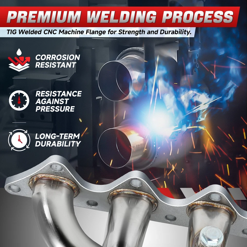 Colector 4-2-1 Tri-Y Cabezales Escape para Mitsubishi Lancer 4 Cilindros 02-07 Foto 4 de 4