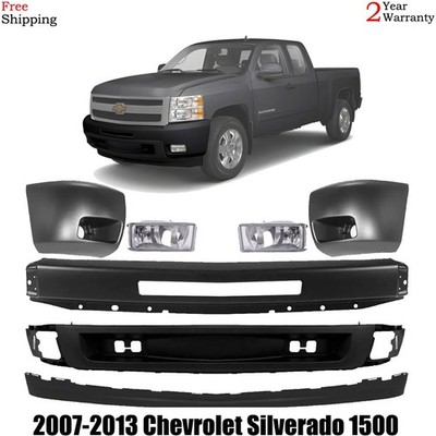 Front Bumper Kit With Fog Lights Set For 2007-2013 Chevrolet Silverado 1500