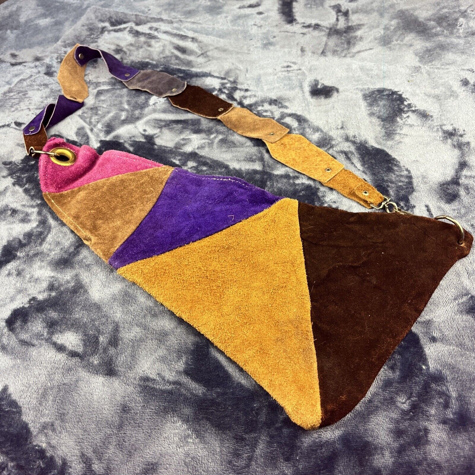 Patchwork Leather Sling Bag Handmade Canteen Hold… - image 8