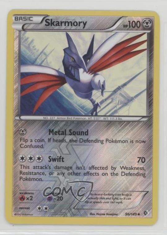 Skarmory Reverse Foil Pokemon Black & White Boundaries Crossed #96