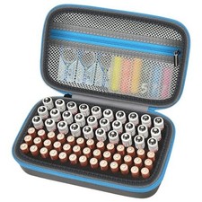 Battery Organizer Storage Holder Case Box for 69 Batteries AA AAA C Cell Blue