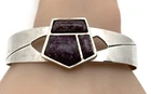 Designer DTR Jay King Purple Gemstone Cuff Bracelet Sz 7.25 Modernist Abstract