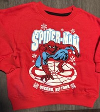 Infant  Toddler Boys Red Spider-man Christmas Sweatshirt Top 12M