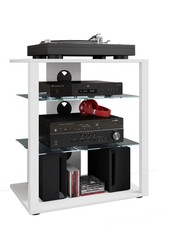 VCM - Hifi Mobili Rack Alu Vetro Phono Folas H. 70 x B. 60 x T. 41 cm