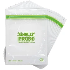 Smelly Proof 10 x Expandable Stand & Fill REUSABLE Storage Bags for Food Desi...