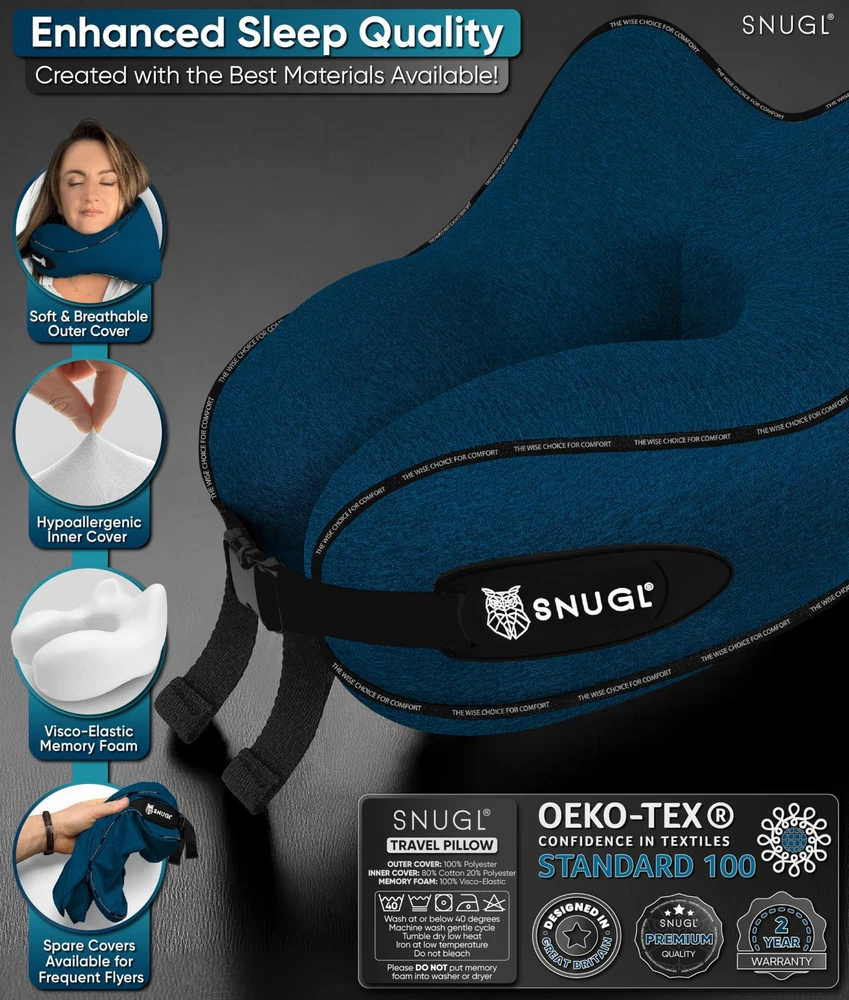 Memory Foam Travel Neck Pillow for Airplanes with Carry Bag Memory Foam Travel Neck Pillow for Airplanes with Carry Bag