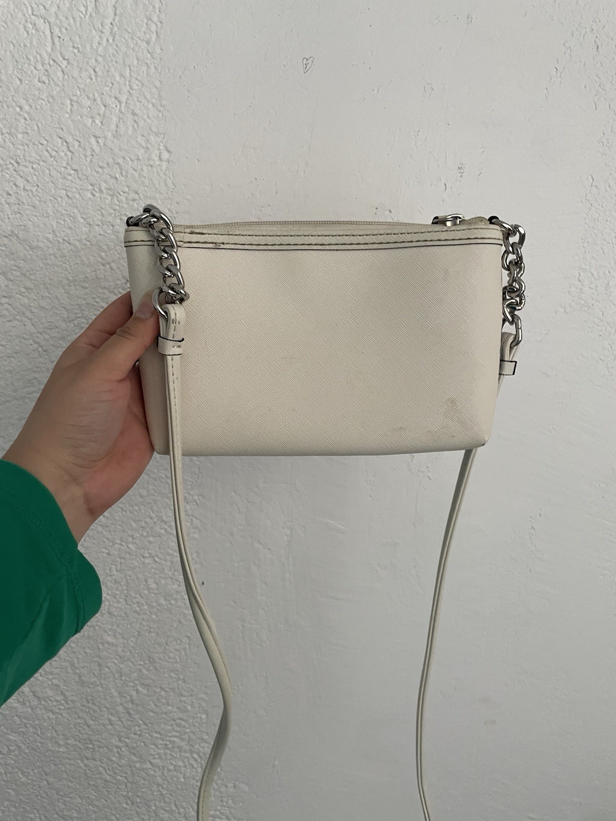 Calvin Klein Patchwork Shoulder Bag Blue Beige Br… - image 4