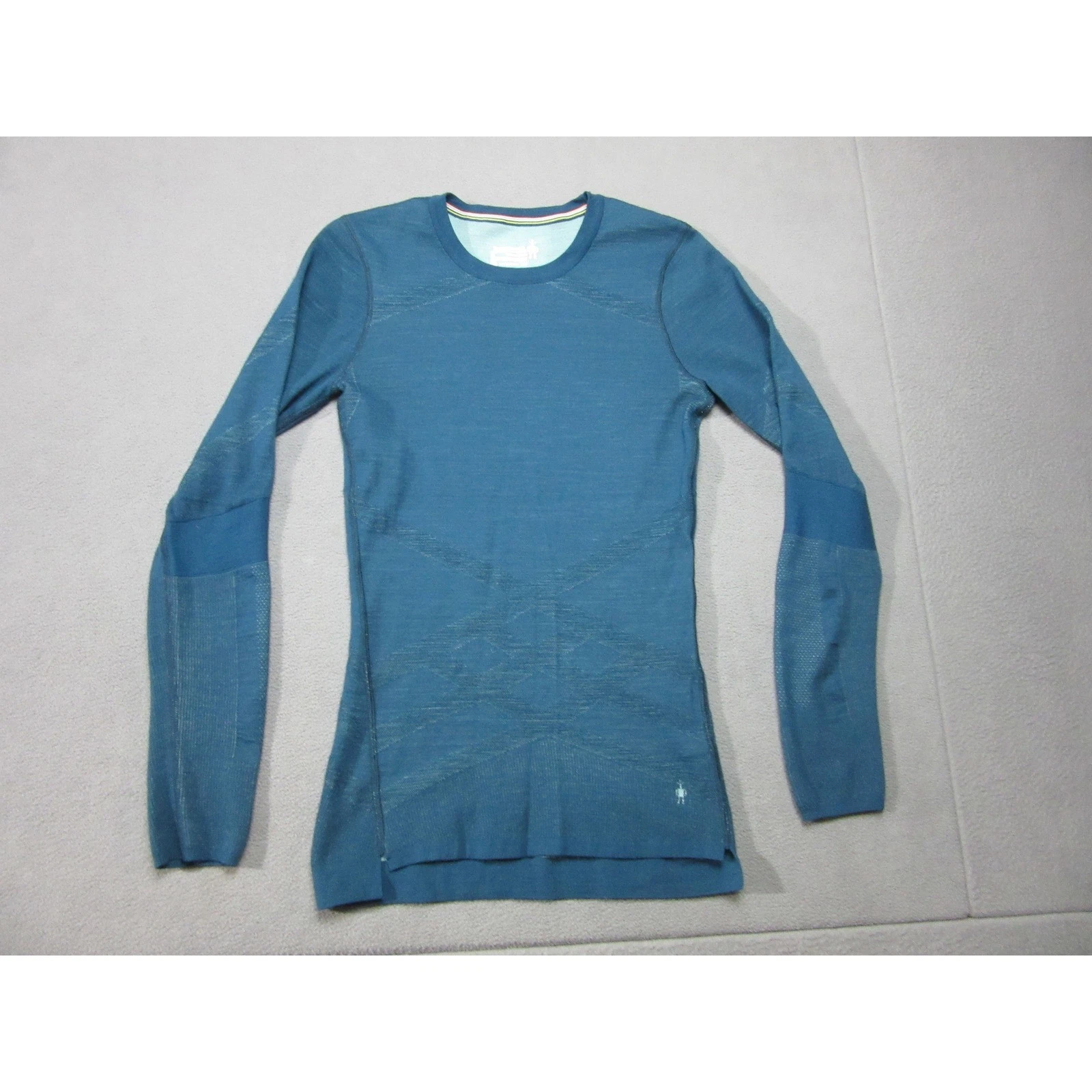 Smartwool Intraknit 200 Base Layer Women Medium Blue Green Merino Wool Top