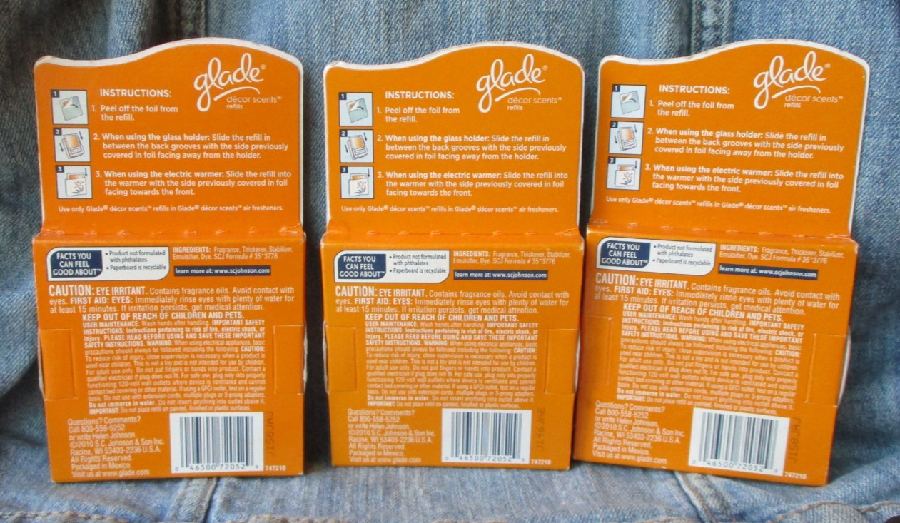 Lot  3 GLADE HAWAIIAN BREEZE DECOR SCENTS REFILLS 2 Refills each 6 total New BB2