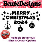 MERRY CHRISTMAS 2024 LARGE VINYL DECAL STICKER STARS BAUBLES WINDOW WALL XMAS