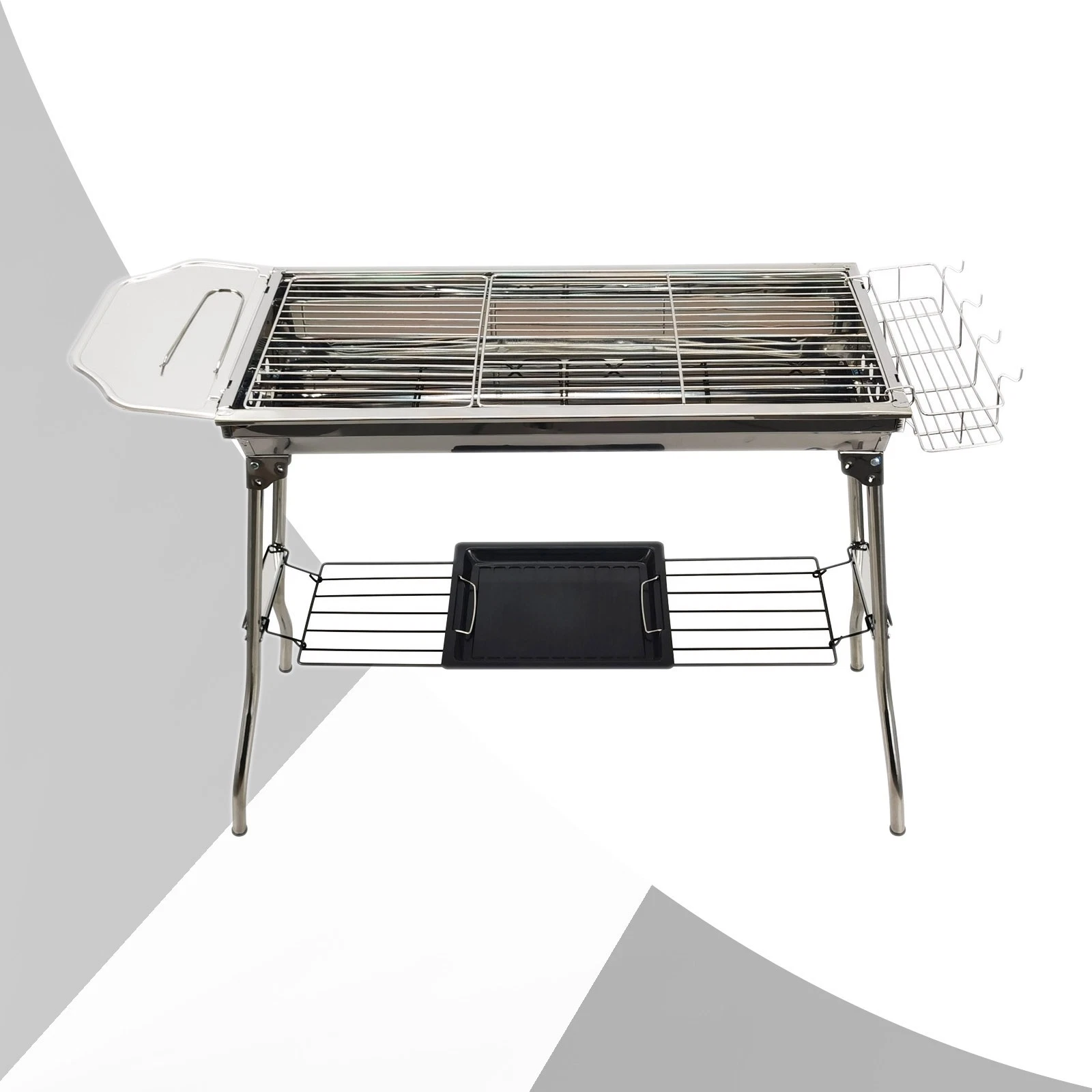 27.4×11.8'' Grill Area Stainless Steel Folded Charcoal Barbecue Grill BBQ Stove
