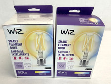 Lot of 2- WiZ Connected 60W G25 Tunable White Filament LED Smart Light Bulbs-E26