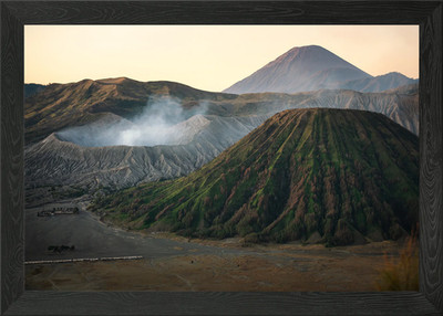 Volcanic Landscape at Mt. Bromo Framed Wall Art Poster Canvas Print Picture