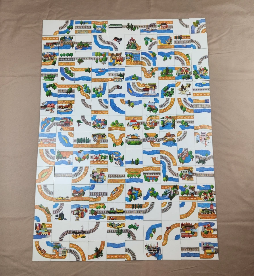 VINTAGE Ravensburger Rivers Roads and Rails COMPLETE 1984 Matching Game Kids Fun - Image 4 of 4