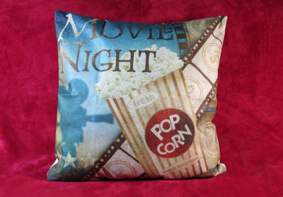 FILMABEND mit Popcorn Kissenbezug/Hülle Heimkino Lounge gemütlich Schlafzimmer