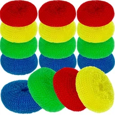 DecorRack 12 Mesh Scourers, Premium Non-Scratch Plastic Scourers, Stain Remov...