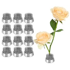 12pcs Flower Frog, Round Stainless Floral Frogs for Arrangements (Silver, 0.9")