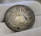 1860 Spanish Colonial 8 Reales Silver Coin Z's (Hole)