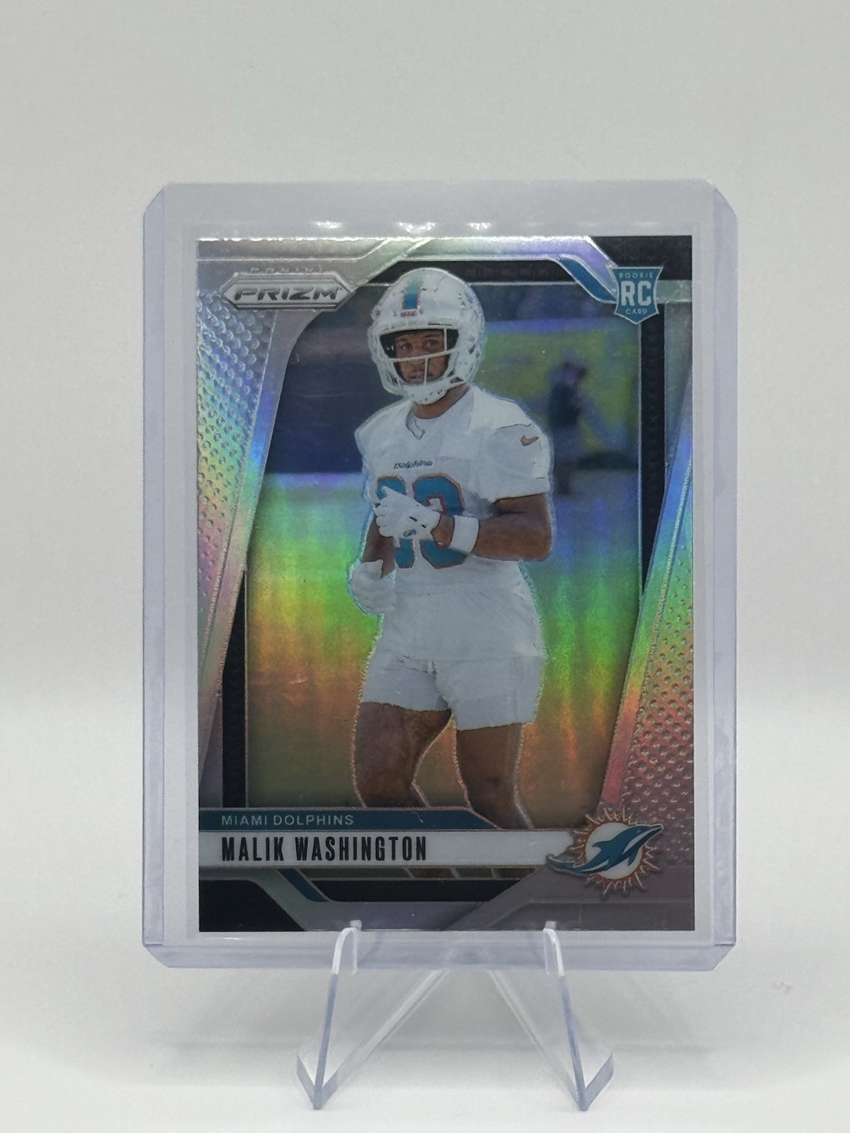 2024 Panini Prizm #371 Malik Washington RC Silver Prizm Miami Dolphins