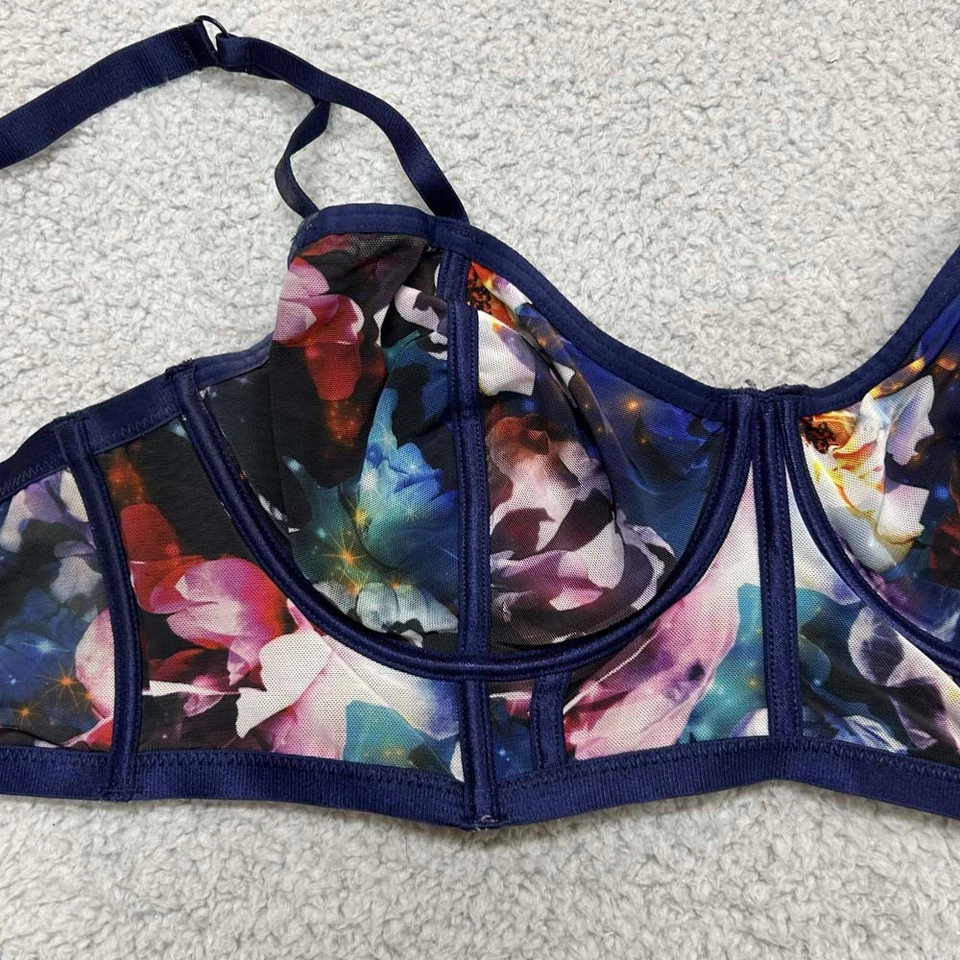 Бюстгальтер Torrid изогнутый размер 1 длинный бюстгальтер балконет цветочный - Изображение 2 из 4