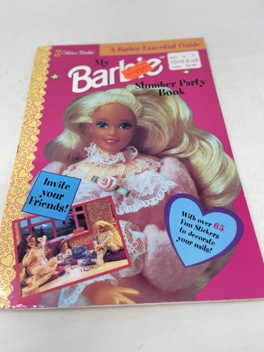 My Barbie Slumber Party Book Golden Books Essential Guide Stickers 1998 PB - Picture 1 of 7