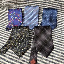 Mens 5 Piece Assorted Silk Neckties Multiple colors Armani Formal Casual Accent