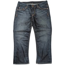 Union Brand Jeans Womens 29 Premium Denim Dark Crop Capris Made in USA