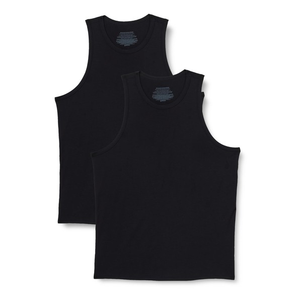 Amazon Essentials Herren ÄRmelloses Unterhemd Modal 2Er-Pack Schwarz-image