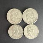 1952, (3) 1962 Franklin Half Dollar Silver Coins Lot of 4 Circulated