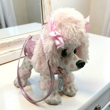 Poochie  Co Girl's Pink Furry Polka Dot Poodle Handbag