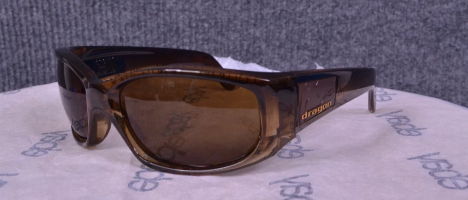 Vintatge DRAGON ALLIANCE Sunglass Wrap Large Frame Tortise Shell Look Branding - Image 3 of 4