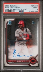 2022 Bowman Chrome Elly de La Cruz Prospect Auto PSA 9 1st Bowman Reds 🔥 CPA-ED