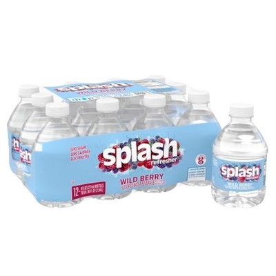 Splash Blast Wild Berry Water - Guilt-Free 8 Fl Oz Bottles, Electrolyte Boost