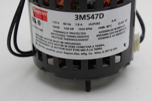 Dayton 3M547D Motor 115V 60Hz 1.8A CWSE 1/20hp 1550 RPM 5/16" x 2" Shaft USA - Picture 7 of 12