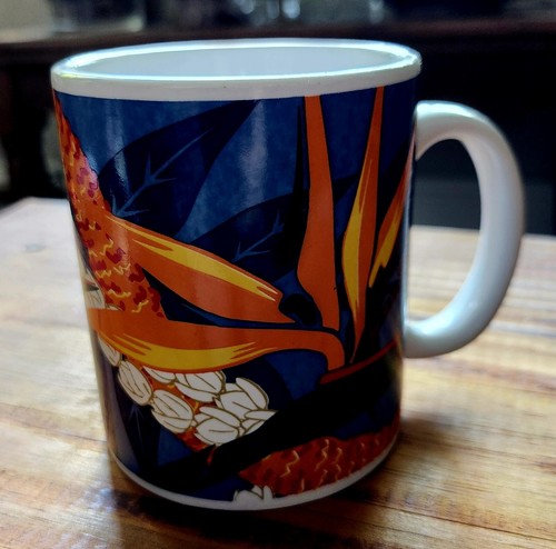 Hilo Hattie Mug Bird of Paradise Hawaii Flower Floral White Blue Coffee Cup - Picture 5 of 12