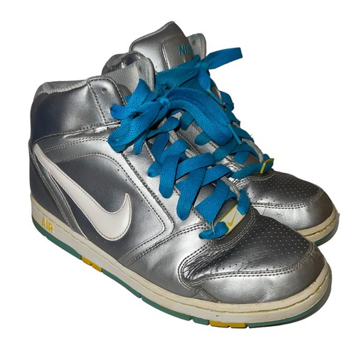 Nike Womens Air Prestige ll High 334480-015 Metallic Silver Blue Shoes ...