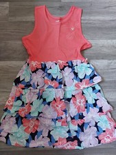 NWOT Gymboree Girls Tropical Breeze Floral Tiered Tank Dress Gem Size 8 7 