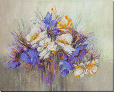 Floral Flower chime Bead Embroidery Kit   DIY Beaded Home Decor Wall Art