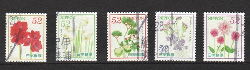 JAPAN 2016 'OMOTENASHI' (HOSPITALITY) FLOWERS SERIES 6 52 YEN SET 5 STAMPS USED - 第 1/4 張圖片