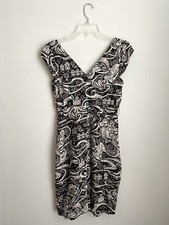 MOULINETTE SOEURS ANTHROPOLOGIE Brown and Ivory Cap Sleeve Tea Dress Sz 0